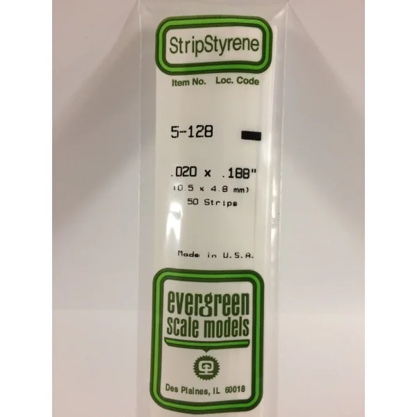 Evergreen [5-128] 14 Strip .020 x .188 (50 per pack) &mdash; image 3 of 8