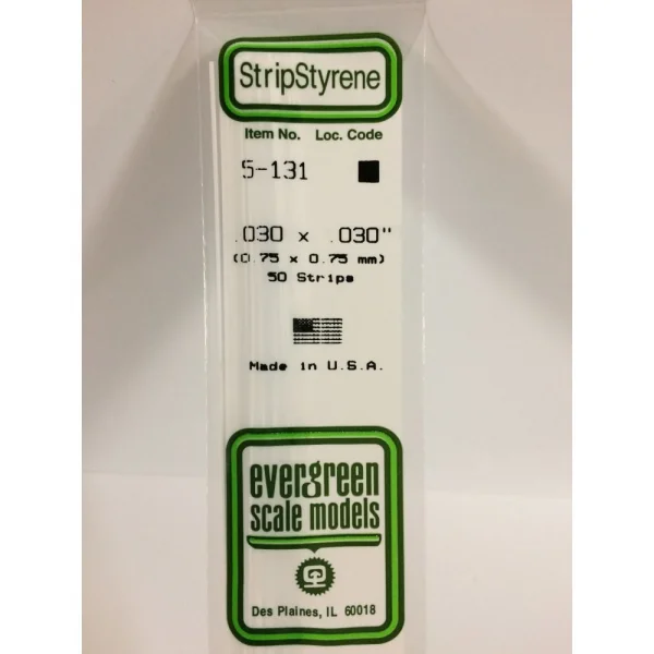 Evergreen [5-131] 14 Strip .030 x .030 (50 per pack)