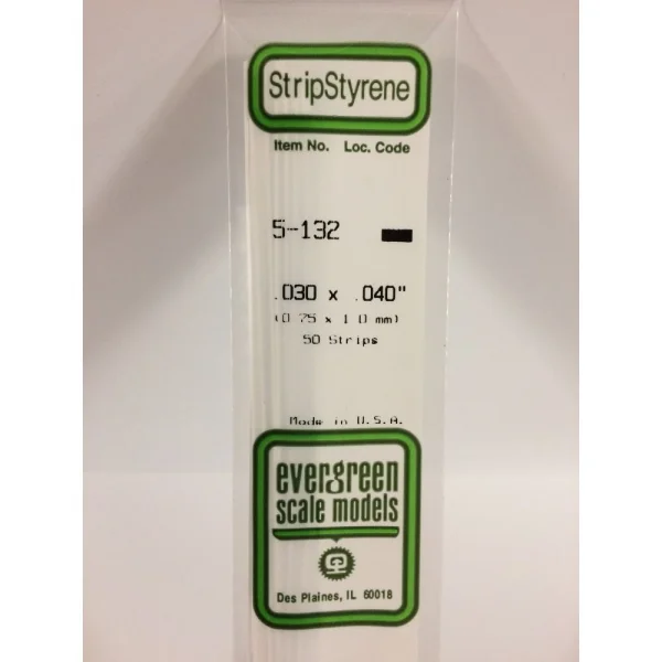 Evergreen [5-132] 14 Strip .030 x .040 (50 per pack)