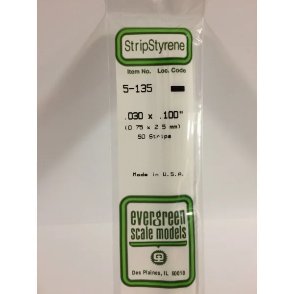 Evergreen [5-135] 14 Strip .030 x .100 (50 per pack) &mdash; image 3 of 8
