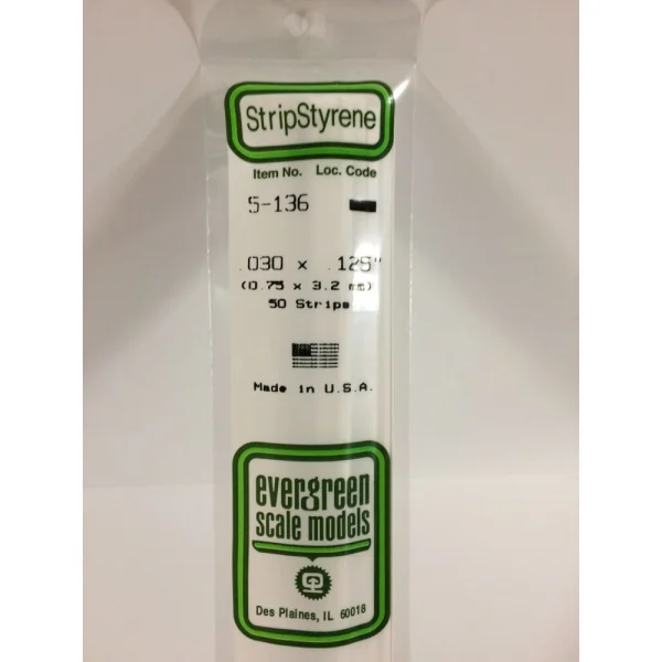 Evergreen [5-136] 14 Strip .030 x .125 (50 per pack) &mdash; image 3 of 8