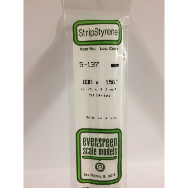 Evergreen [5-137] 14 Strip .030 x .156 (50 per pack)