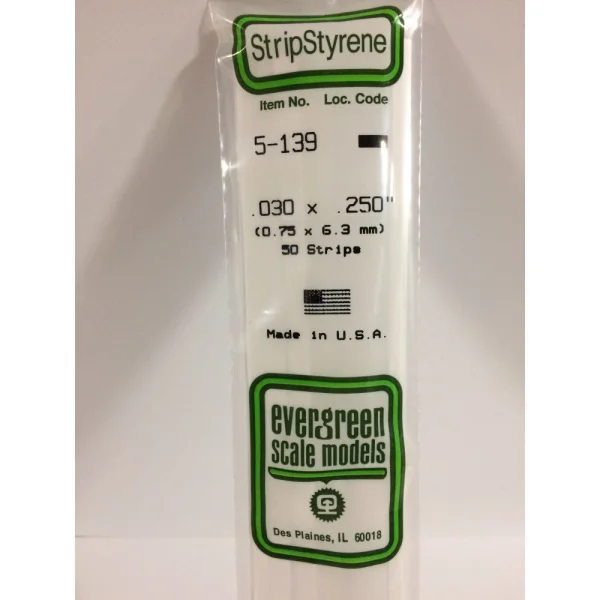 Evergreen [5-139] 14 Strip .030 x .250 (50 per pack) &mdash; image 3 of 8