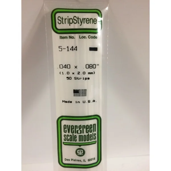 Evergreen [5-144] 14 Strip .040 x .080 (50 per pack)