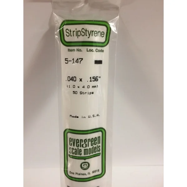 Evergreen [5-147] 14 Strip .040 x .156 (50 per pack)