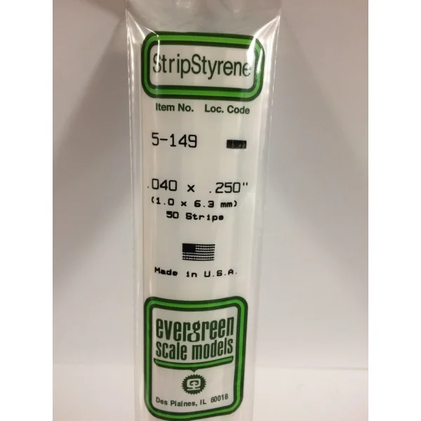 Evergreen [5-149] 14 Strip .040 x .250 (50 per pack)