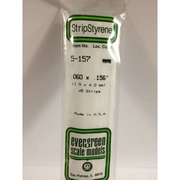 Evergreen [5-157] 14 Strip .060 x .156 (45 per pack)