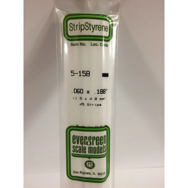 Evergreen [5-158] 14 Strip .060 x .188 (45 per pack) &mdash; image 3 of 8