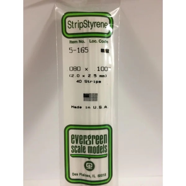 Evergreen [5-165] 14 Strip .080 x .100 (40 per pack)