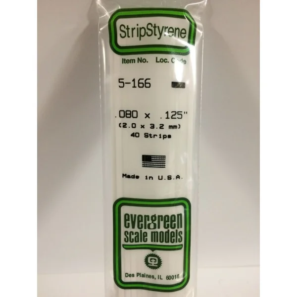 Evergreen [5-166] 14 Strip .080 x .125 (40 per pack)