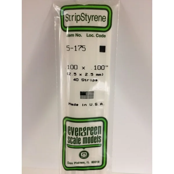 Evergreen [5-175] 14 Strip .100 x .100 (40 per pack)