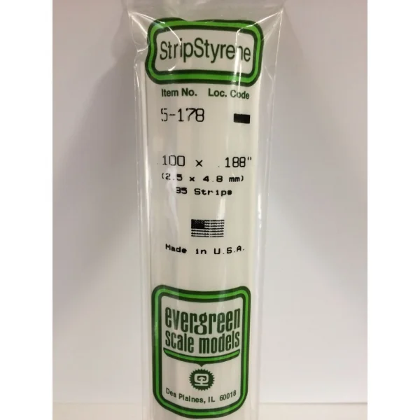 Evergreen [5-178] 14 Strip .100 x .188 (35 per pack)