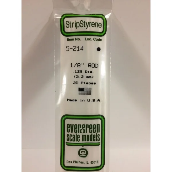 Evergreen [5-214] 14 Rod .125 (1:8) (20 per pack)