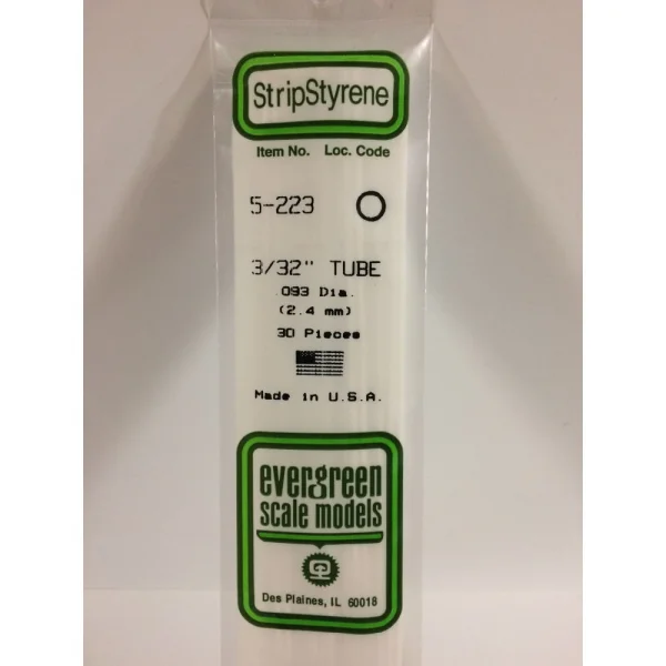 Evergreen [5-223] 14 Round Tube (Telescoping) .093 (3/32) (30 per pack)