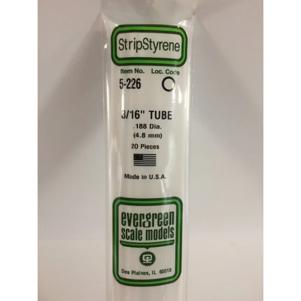 Evergreen [5-226] 14 Round Tube (Telescoping) .187 (3/16) (20 per pack)