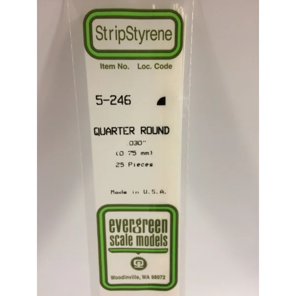 Evergreen [5-246] 14 Quarter Round Strip .030 (25 per pack)