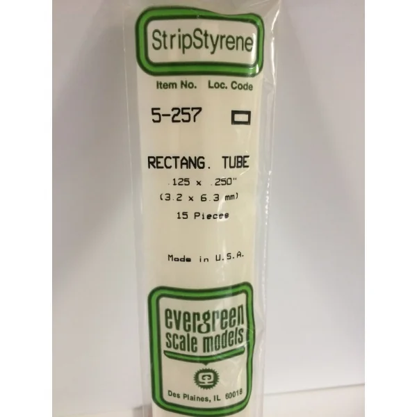 Evergreen [5-257] 14 Rectangular Tube .125 x .250 (15 per pack)