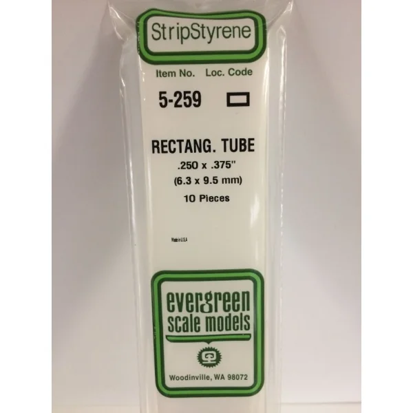 Evergreen [5-259] 14 Rectangular Tube .250 x .375 (20 per pack)