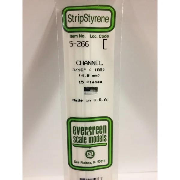 Evergreen [5-266] 14 Channel .188 (3/16) (15 per pack)