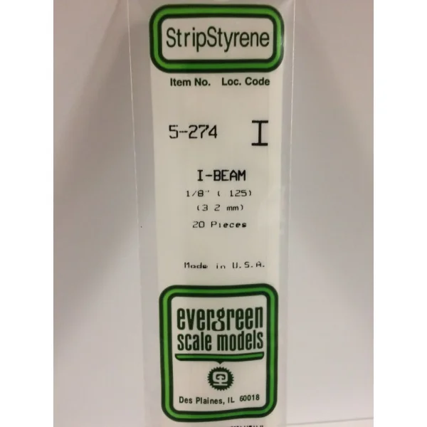 Evergreen [5-274] 14 I-Beam .125 (1:8) (20 per pack)