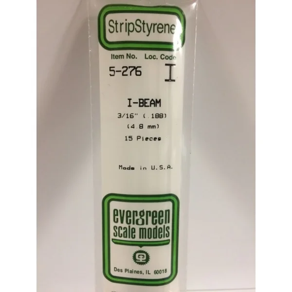 Evergreen [5-276] 14 I-Beam .188 (3/16) (15 per pack)