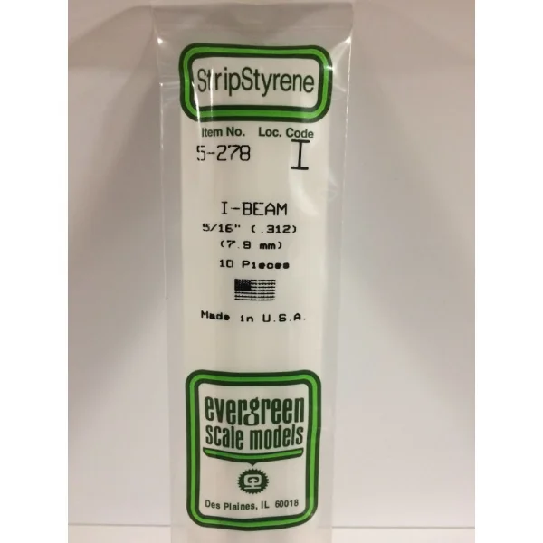 Evergreen [5-278] 14 I-Beam .312 (5/16) (10 per pack) &mdash; image 5 of 5