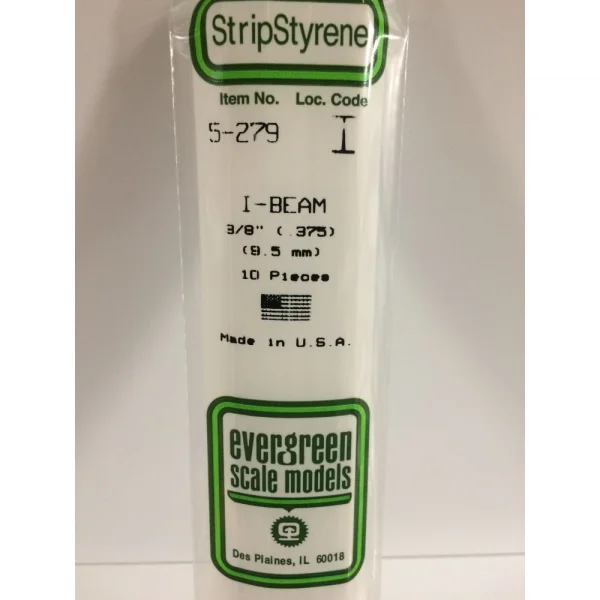 Evergreen [5-279] 14 I-Beam .375 (3/8) (10 per pack) &mdash; image 5 of 5