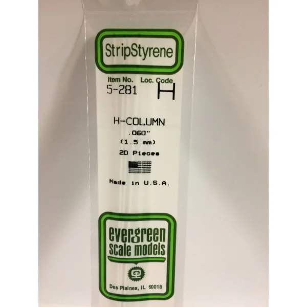 Evergreen [5-281] 14 H-Column .060 (20 per pack)