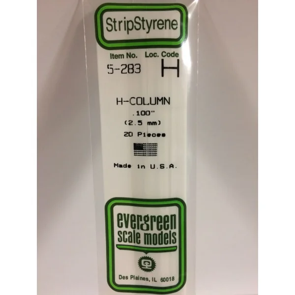Evergreen [5-283] 14 H-Column .100 (20 per pack) &mdash; image 5 of 5