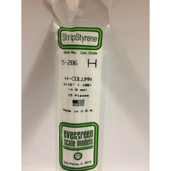 Evergreen [5-286] 14 H-Column .188 (3/16) (15 per pack)