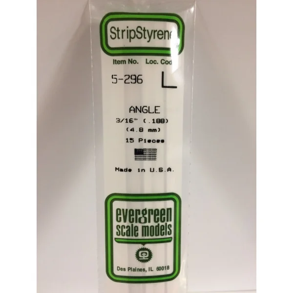 Evergreen [5-296] 14 Angle .188 (3/16) (15 per pack)
