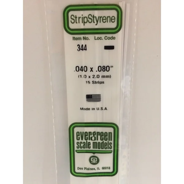 Evergreen [6-344] 24 Strip .040 x. 080 (50 per pack)