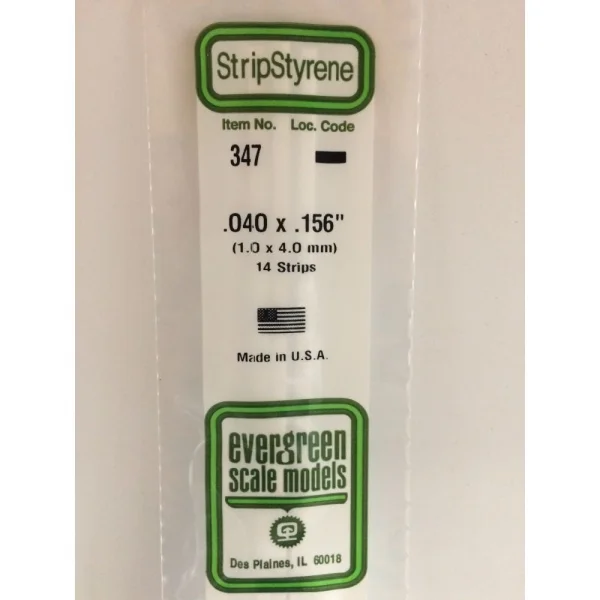 Evergreen [347] 24 Strip .040 x .156 (14 per pack)