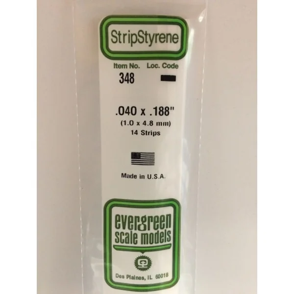 Evergreen [6-348] 24 Strip .040 x .188 (50 per pack)