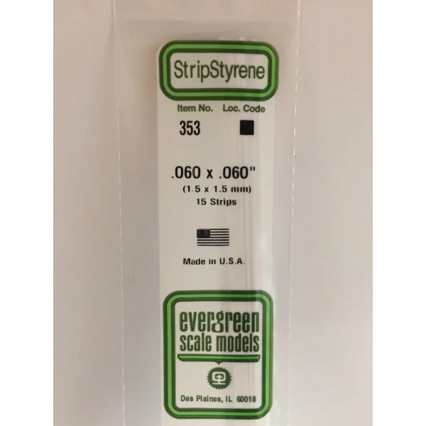 Evergreen [6-353] 24 Strip .060 x .060 (50 per pack)