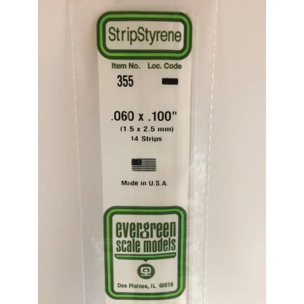 Evergreen [355] 24 Strip .060 x .100 (14 per pack)