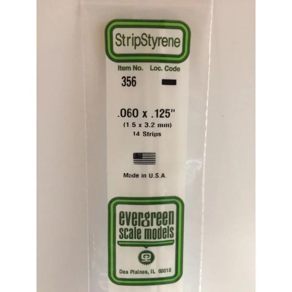 Evergreen [356] 24 Strip .060 x .125 (14 per pack)
