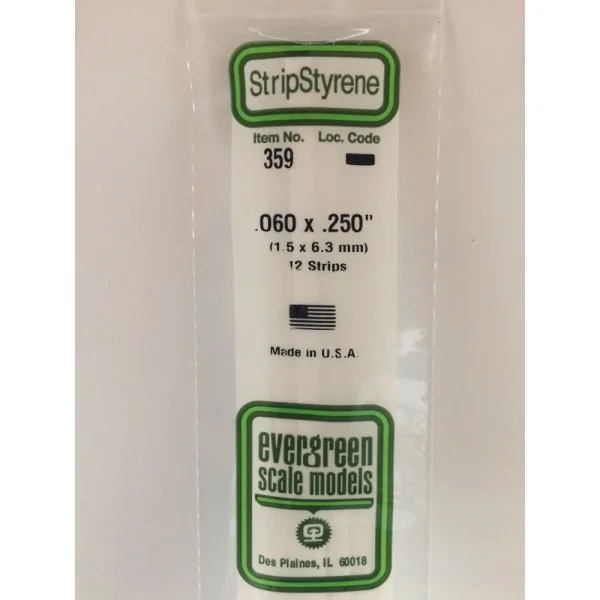 Evergreen [6-359] 24 Strip .060 x .250 (50 per pack)