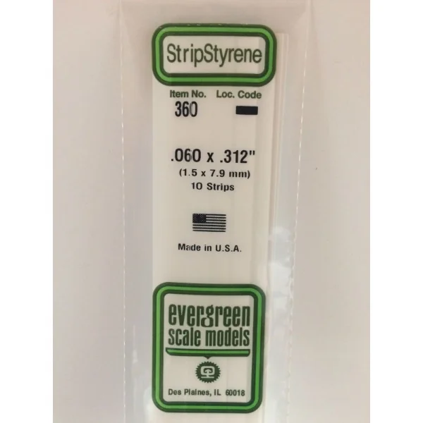 Evergreen [6-360] 24 Strip .060 x .312 (50 per pack)
