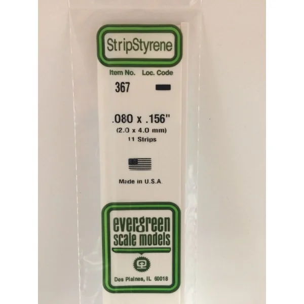 Evergreen [367] 24 Strip .080 x .156 (11 per pack)