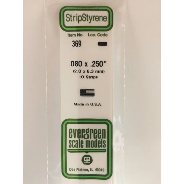 Evergreen [6-369] 24 Strip .080 x .250 (50 per pack)