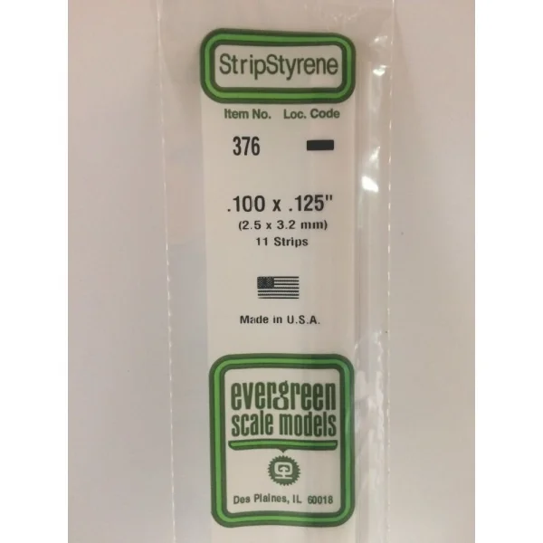 Evergreen [376] 24 Strip .100 x .125 (11 per pack)