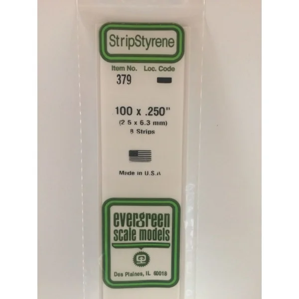 Evergreen [379] 24 Strip .100 x .250 (8 per pack)