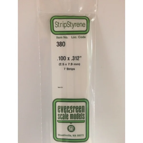 Evergreen [6-380] 24 Strip .100 x .312 (50 per pack)