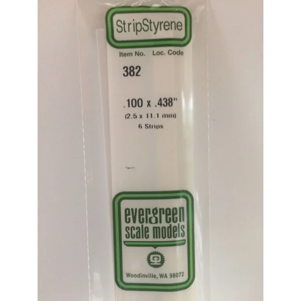 Evergreen [382] 24 Strip .100 x .438 (6 per pack)