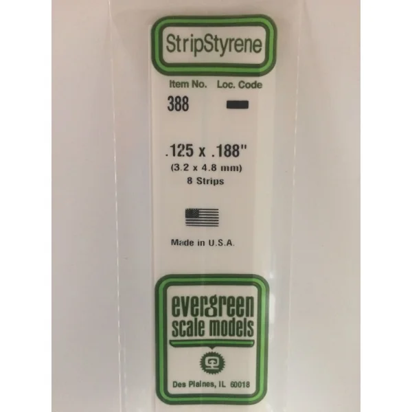Evergreen [388] 24 Strip .125 x .188 (8 per pack) &mdash; image 9 of 10
