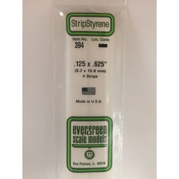 Evergreen [394] 24 Strip .125 x .625 (4 per pack)