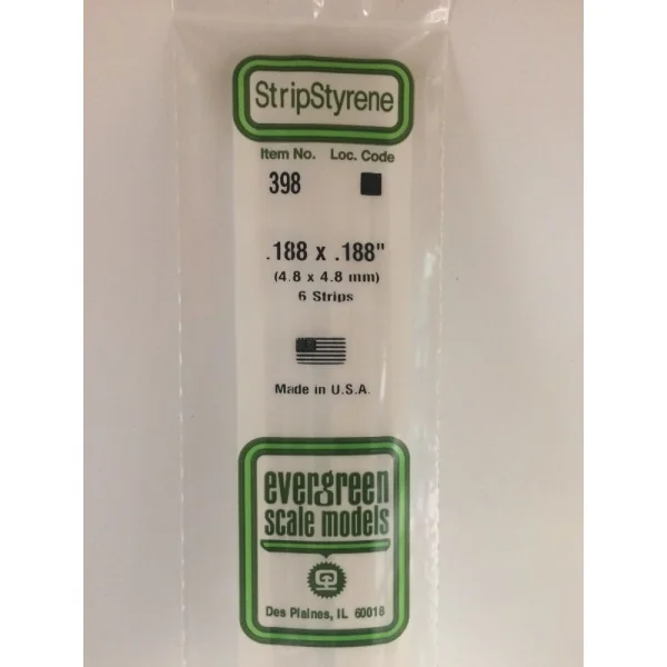 Evergreen [398] 24 Strip .188 x .188 (6 per pack)