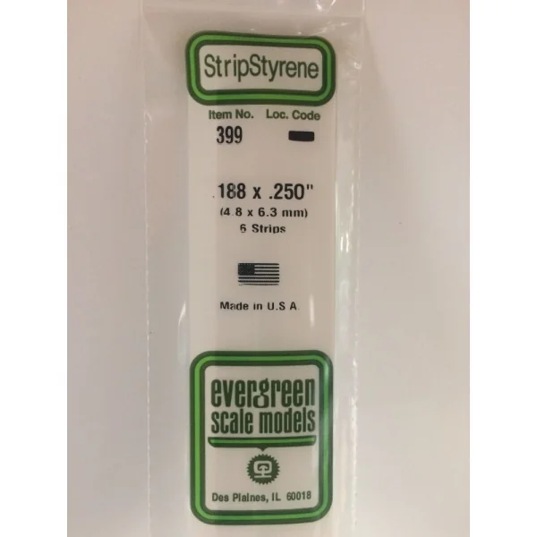 Evergreen [399] 24 Strip .188 x .250 (6 per pack)