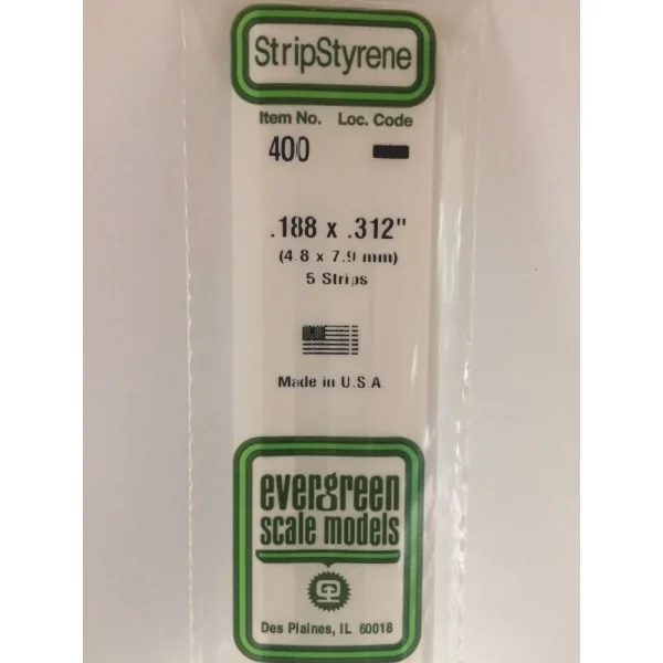 Evergreen [400] 24 Strip .188 x .312 (5 per pack)